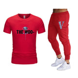 Vlone T Shirts & Pants 2 Piece Set Summer Men'S Short Sleeve T-Shirt Loose Leisure Sports
