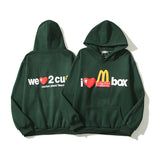 Kanye West Sunday Service Hoodie M Smiley Face Puff Print Velvet Padded Hooded Sweatshirt