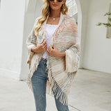 Women Cardigan Knit Sweater Autumn and Winter Shawl Cape Sweater Tassel Female