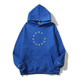 Kanye West Sunday Service Hoodie Vintage Klein Blue Hooded Sweater Stars Printing Plus Velvet