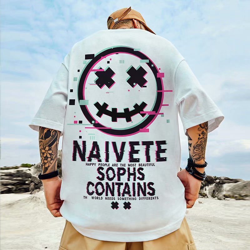 Men T-Shirts Loose Bear Printed Half Sleeve