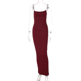 Maxi Burgundy Dress Formal Women's Autumn Long Dress Fashionable Slim Dress for Women