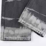 Julia Fox Low Rise Jeans Old Straight Fashion Color Contrast Slimming Casual Pants