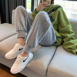 Grey Sweatpants Winter Super Soft Fleece-Lined Thickened Gray Casual Sports Pants