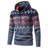 Baja Hoodie Hooded Diamond Plaid Brocade Sweater Knitwear