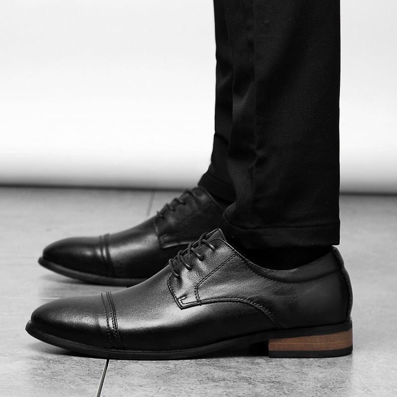 Men's Dress Shoes Classic Leather Oxfords Casual Cushioned Loafer Men's Shoes Spring and Autumn Business Casual Shoes