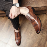 Men's Dress Shoes Classic Leather Oxfords Casual Cushioned Loafer Shoes Men's Shoes Retro Business