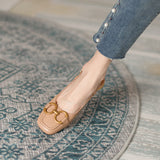 Nude Low Block Heel Sandals Closed Toe Low Heel