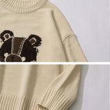 Men Sweater Cartoon Jacquard Sweater Men Autumn Trendy Loose Pullover