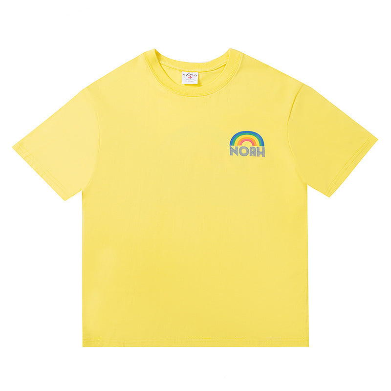 Noah T Shirt Noah Cross Classic Rainbow Printing Loose Cotton Oversize Short Sleeve Men'S T-Shirt Women'S Couple Wear