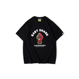 Bathing Ape T Shirt Spring/Summer Red Shark Pattern T-shirt Short Sleeve