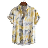Camp Collar Shirt Ethnic Style Short Sleeve Shirt