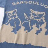 Men Sweater Cartoon Jacquard Sweater Men's Fashion Brand round Neck Sweater Pullover