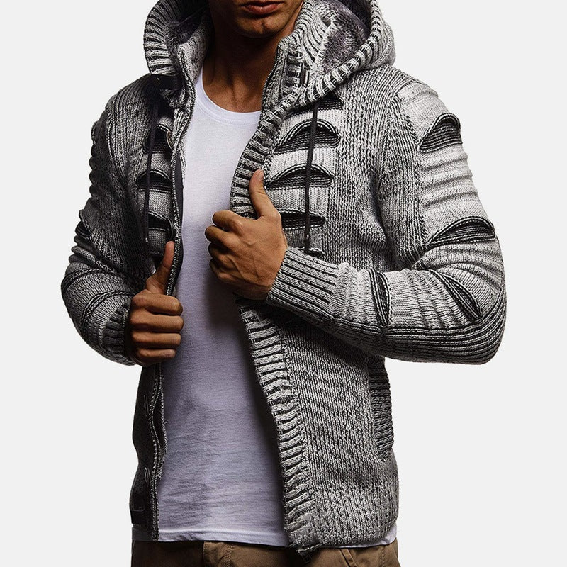 Baja Hoodie Zipper Cardigan Hooded Knitted