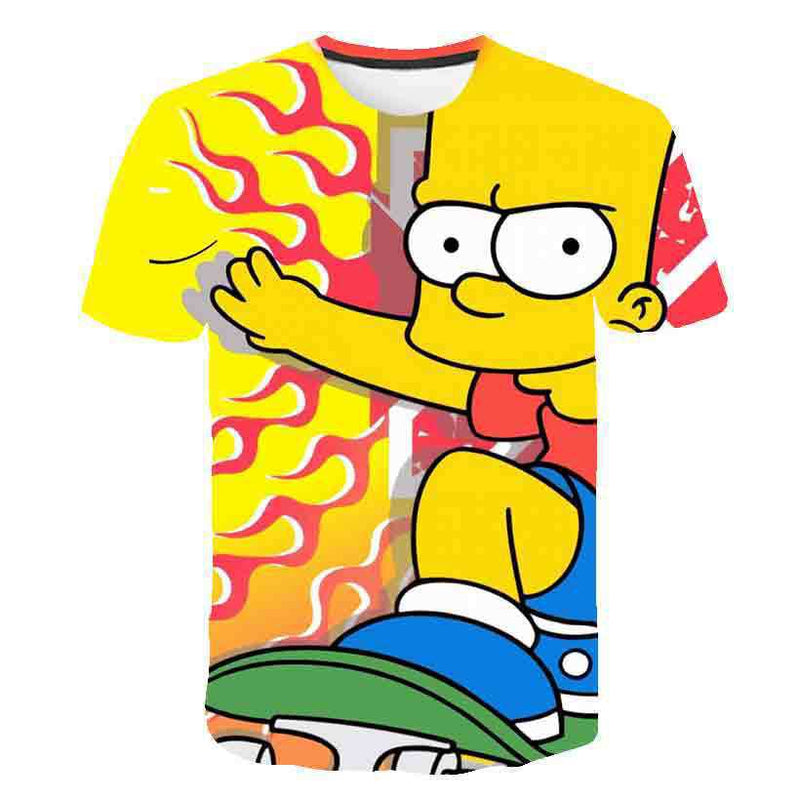 The Simpsons T Shirts Printed Milk Silk Cute