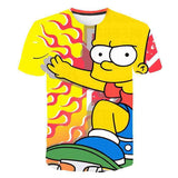 The Simpsons T Shirts Printed Milk Silk Cute