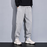 Grey Sweatpants Pure Cotton Track Pants Men's Autumn and Winter Loose Casual Pants