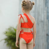 Children Swimsuit Bikini Solid Color Swimsuit