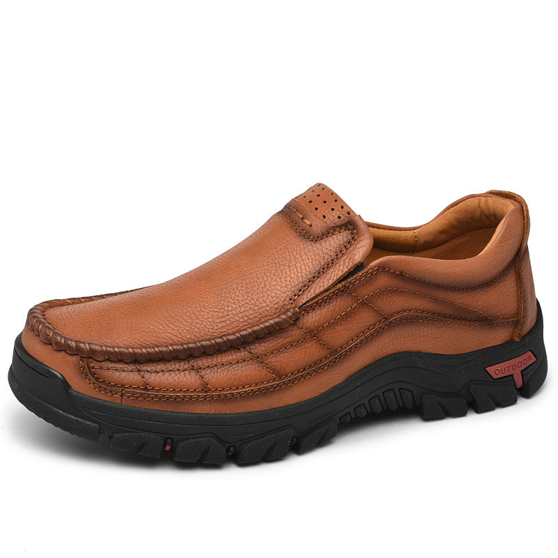 Men's Loafers Relaxedfit Slipon Loafer Men Shoes Winter and Autumn Outdoor Breathable Work Shoes Breathable Casual Leather Shoes Dress Shoes