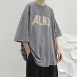 Men T-shirt Simple Half Sleeve Loose Print