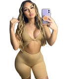 Summer Women's New Collection Sexy Cutout Sleeveless Low-Cut High Waist Tight Casual Sports Jumpsuit