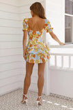 Nine Britton Dress Sexy Lace-up Backless Pleated Print