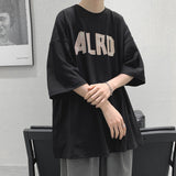 Men T-shirt Simple Half Sleeve Loose Print