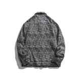 Man Fall Outfis Colorblock Snowflake Denim Jacket Loose Casual Jacket