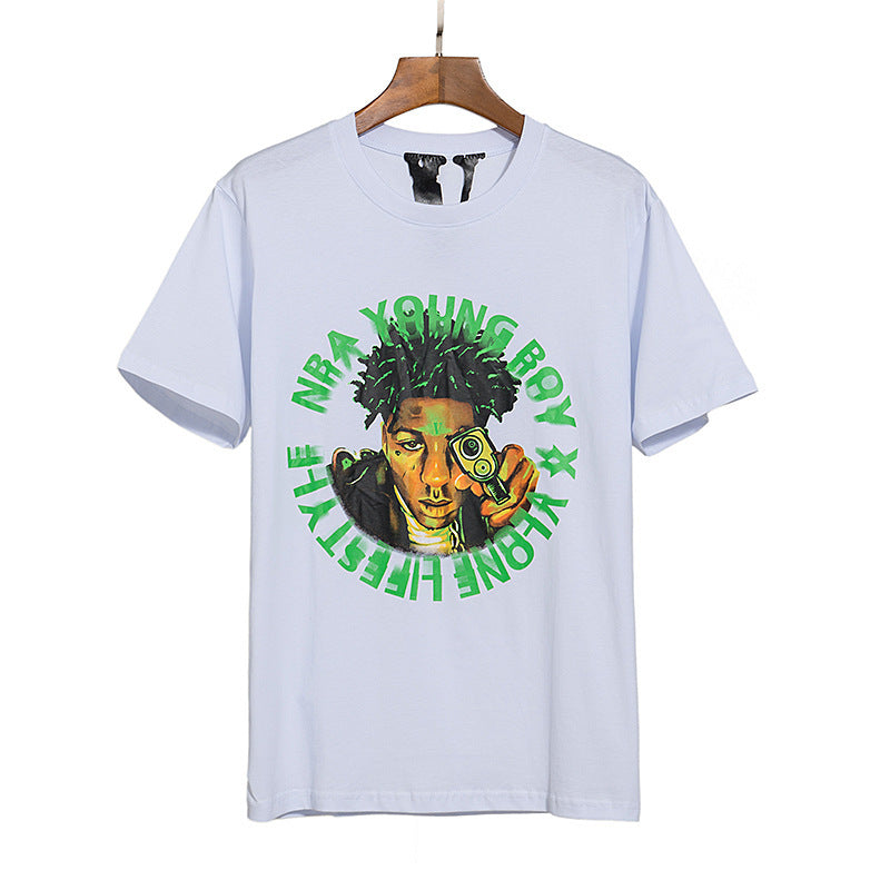 Pop Smoke Vlone Hawk Em T Shirt Loose