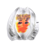Crew Neck Sweatshirts for Men Men's Autumn Hip Hop Print Sweater Men's Casual Crew Neck T-shirt
