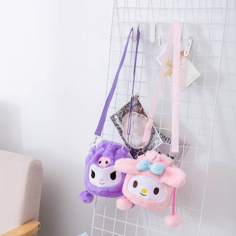 Badtz Maru Bag Cartoon Plush Bucket Bag Girly and Fashion Shoulder Bag Casual Japanese Crossbody Bag New Internet Celebrity Drawstring Women's Bag