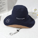 Women Bucket Hat Reversible Fisherman Hat Sun Protection Sunshade