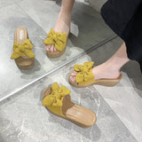 High Heels Slides Summer Bowknot Platform High Heel Sandals