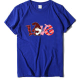 Valentine's Day T Shirt Short-Sleeved T-shirt Men's and Women's Love Printed round Neck Spring and Summer
