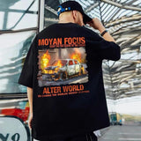 Men T-Shirts Loose Printed round Neck Half Sleeve