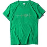 Valentine's Day T Shirt ECG Heart-Shaped Rhinestone Summer Large Size Top