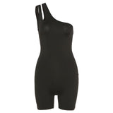 Summer Women's Clothing Sexy One-Shoulder Backless High Waist Tight Casual Sports One-Piece Shorts