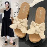 High Heels Slides Summer Bowknot Platform High Heel Sandals