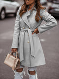 Naomi Watts Gypsy Outfits Autumn and Winter Long Sleeve Suit Collar Double Breasted Woolen Coat Top