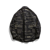 Man Fall Outfis Autumn Clothing Street Hip-Hop Creative Full Printed Contrast Color Pocket Shirt Boys Loose Top