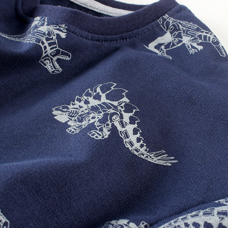Children Long Sleeve Shirts Spring and Autumn Long Sleeve Printed Tops for Boys