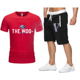 Vlone T Shirts & Shorts 2 Piece Set Rose Large V Printed Men'S And Women'S Loose Short-Sleeved T-Shirt