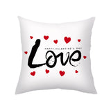 Valentine's Day Pillow Covers 4 Piece Random Styles Together, Printed Couple Love Love Heart Flowers Back Cushion