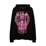 Man Fall Outfits Casual Loose Print Oversize Hooded Pullover