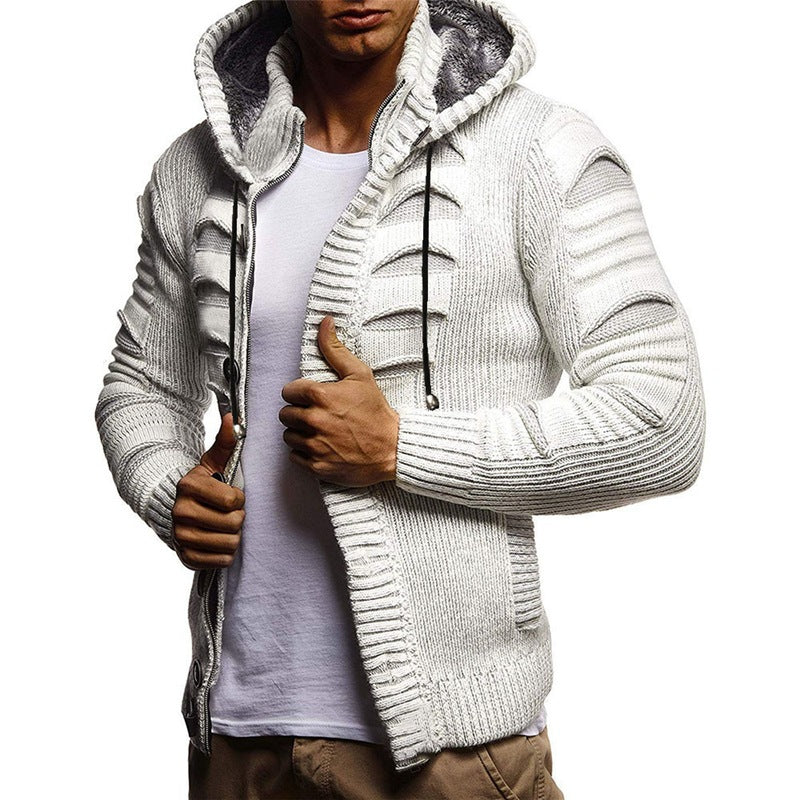 Baja Hoodie Zipper Cardigan Hooded Knitted