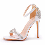 Nude Heels for Wedding Stiletto High Heel Sandals Wedding Shoes