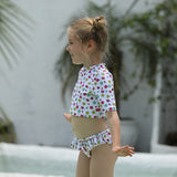 Children Swimsuit Children's Swimsuit European and American Girl's Bikini Half Sleeve