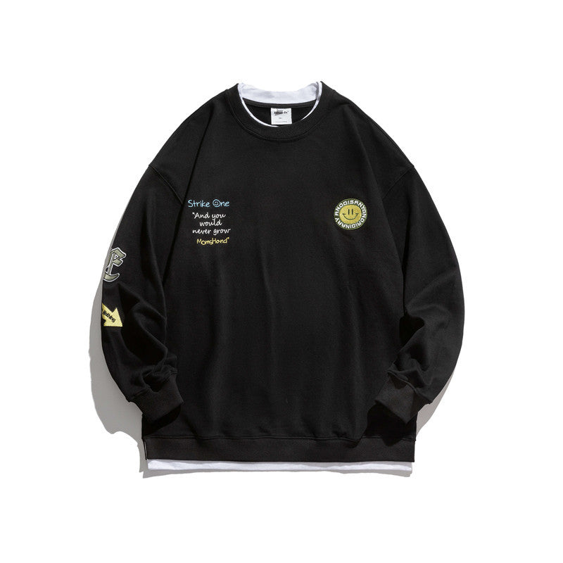 Crew Neck Sweatshirts for Men Men's Retro Cartoon round Neck Sweater Men's Loose Casual
