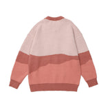 Men Sweater Embroidery Letter Color Matching Knitwear Men Street Tide Brand Loose round Neck Sweater