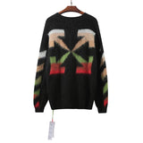Off White Men'S Sweater Plus Size Keep Warm Autumn And Winter Casual Able Arrow Gradient Owt